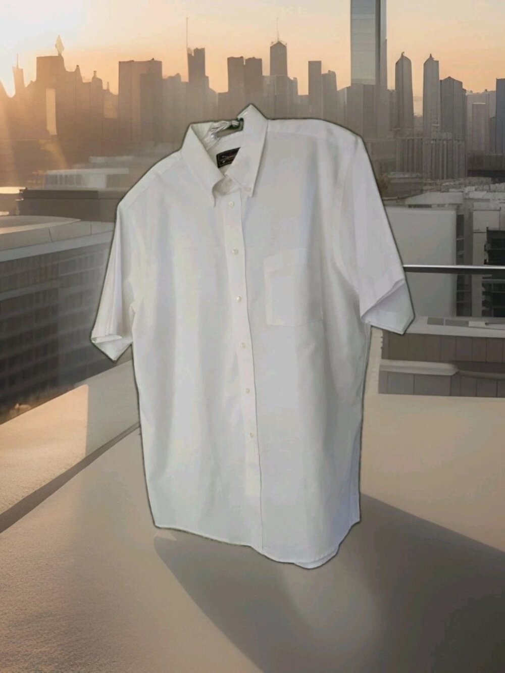 NWOT The Arrow Co USA Made White Short Sleeve Oxford Shirt 16.5